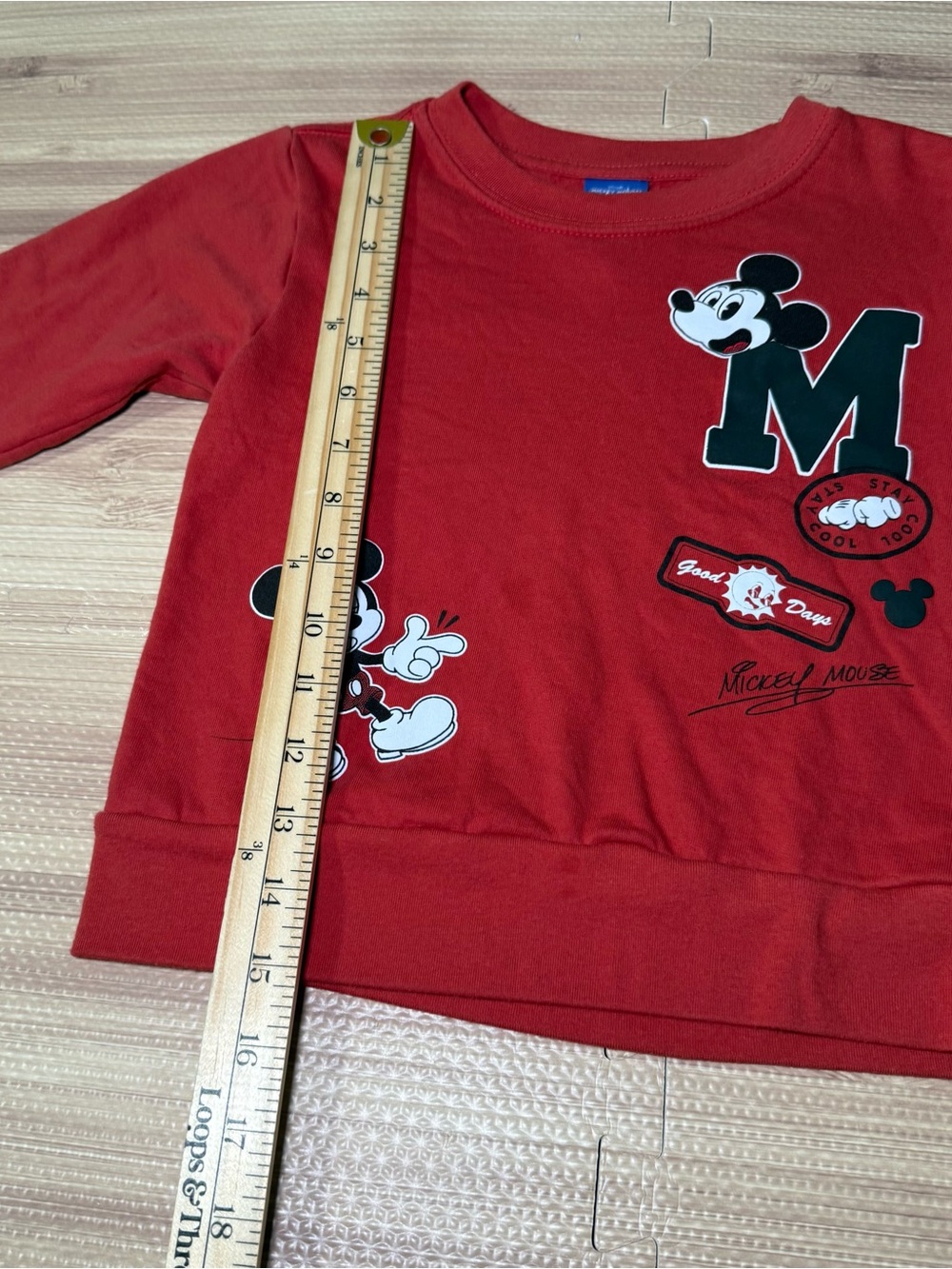 Disney Mickey Mouse Toddler Sweatshirt 4T Red Long Sleeve Boys Pullover - Picture 4 of 9